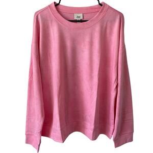 NEW JENNI INTIMATES Cozy Knit Long Sleeve Top Pink Tie Dye Size XL Crew Neck